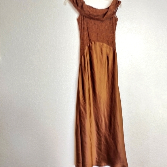 Runaway Amorea Laced Midi Dress Espresso Sz Xs - Picture 2 of 12